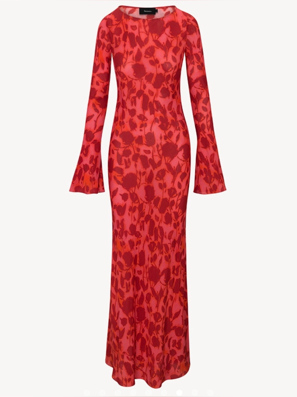 Realisation Par Red Floral Long Sleeve Maxi Dress